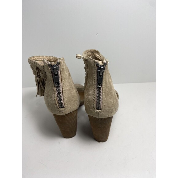 Not Rated High Heel Sandals Womens Size 9 Tan Fabric Upper Open Toe - Picture 3 of 7